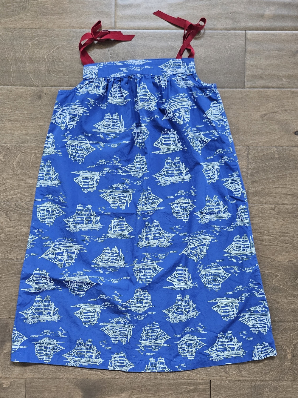 Hanna Andersson Royal Blue Nautical Dress with Red Ties 140